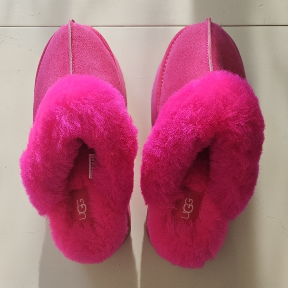 UGG Shoes - NWT Ugg Disquette pink fur slide platform slipper clogs